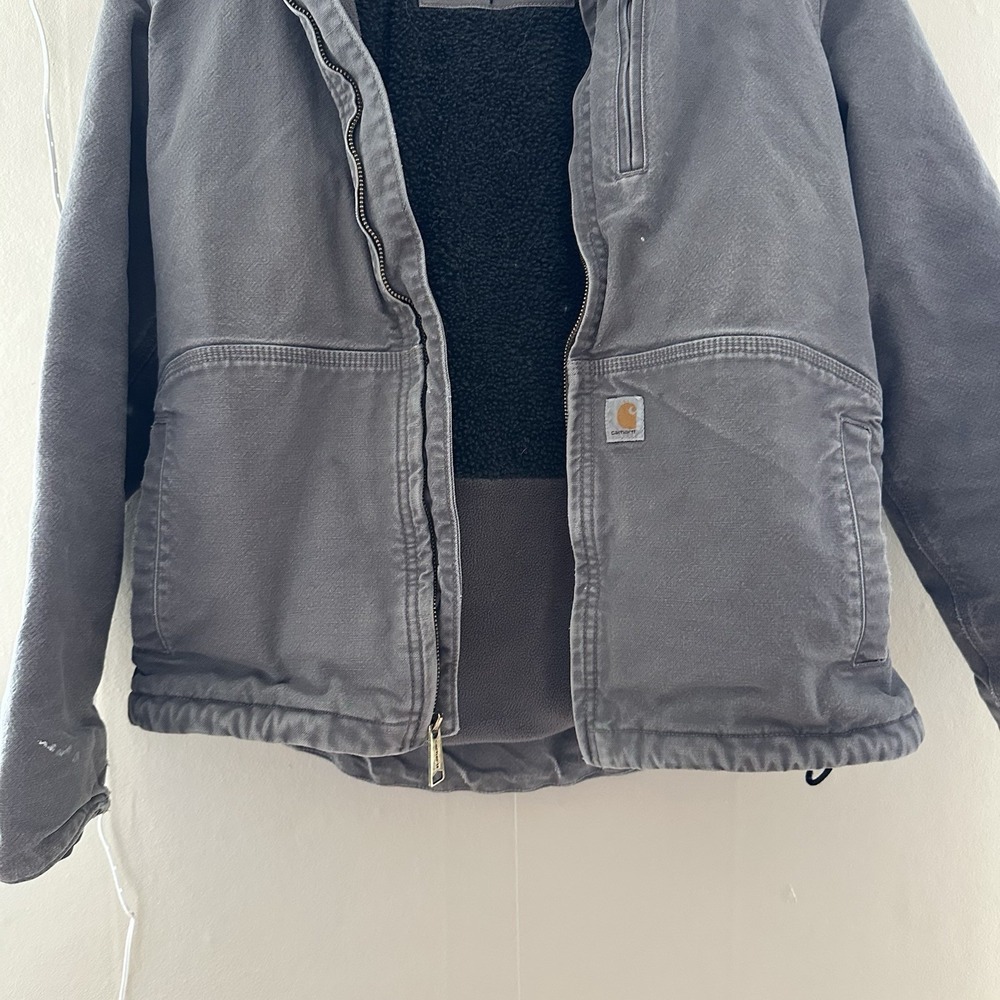 Carhartt Womens Full Swing Caldwell Sherpa Lined Jacket Size M Gray Workwear - Picture 3 of 12